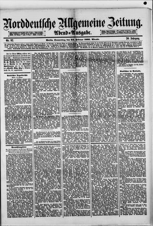 Norddeutsche allgemeine Zeitung vom 24.02.1881