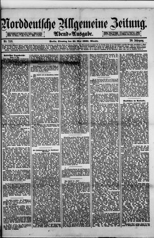 Norddeutsche allgemeine Zeitung vom 31.05.1881