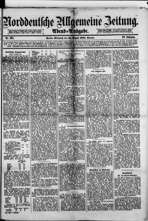 Norddeutsche allgemeine Zeitung vom 10.08.1881