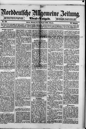 Norddeutsche allgemeine Zeitung vom 15.08.1881