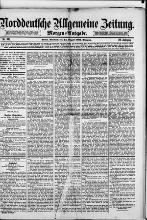 Norddeutsche allgemeine Zeitung vom 24.08.1881