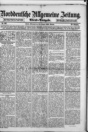 Norddeutsche allgemeine Zeitung vom 24.08.1881
