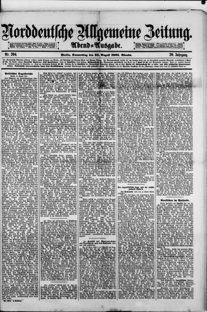 Norddeutsche allgemeine Zeitung vom 25.08.1881