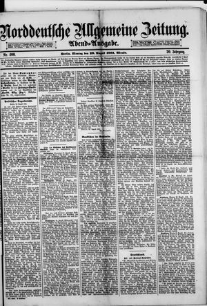 Norddeutsche allgemeine Zeitung vom 29.08.1881