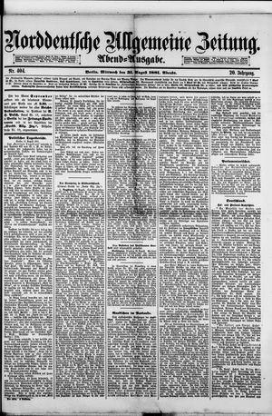 Norddeutsche allgemeine Zeitung on Aug 31, 1881