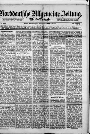 Norddeutsche allgemeine Zeitung vom 01.09.1881