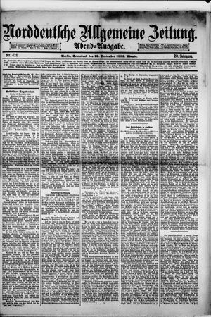 Norddeutsche allgemeine Zeitung vom 10.09.1881