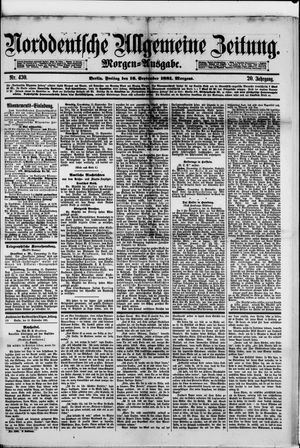Norddeutsche allgemeine Zeitung vom 16.09.1881