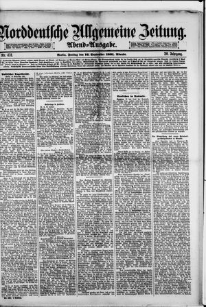 Norddeutsche allgemeine Zeitung vom 16.09.1881