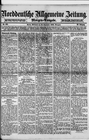 Norddeutsche allgemeine Zeitung on Sep 21, 1881