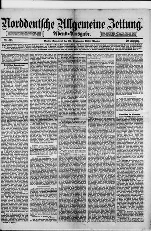 Norddeutsche allgemeine Zeitung vom 24.09.1881