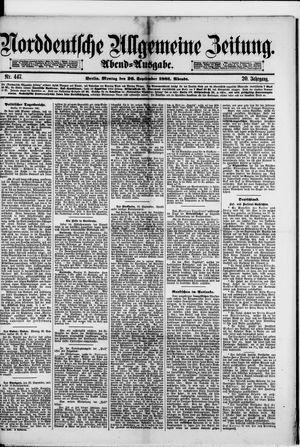 Norddeutsche allgemeine Zeitung vom 26.09.1881