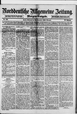 Norddeutsche allgemeine Zeitung on Sep 28, 1881