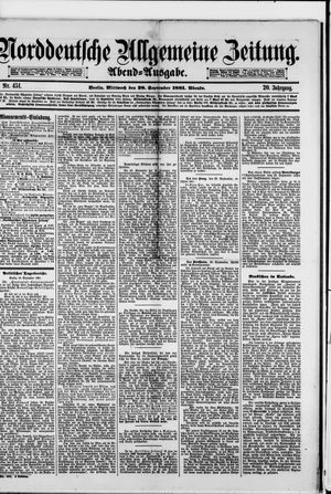 Norddeutsche allgemeine Zeitung on Sep 28, 1881