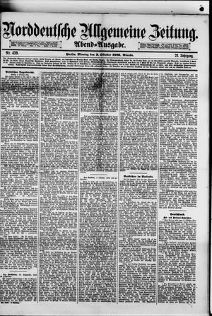 Norddeutsche allgemeine Zeitung vom 03.10.1881