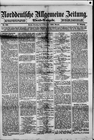 Norddeutsche allgemeine Zeitung vom 01.11.1881