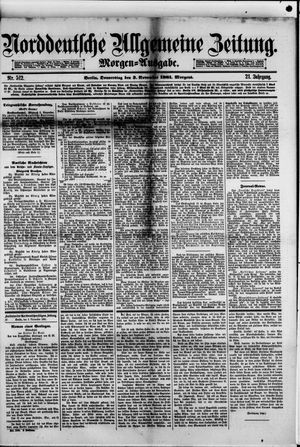 Norddeutsche allgemeine Zeitung on Nov 3, 1881