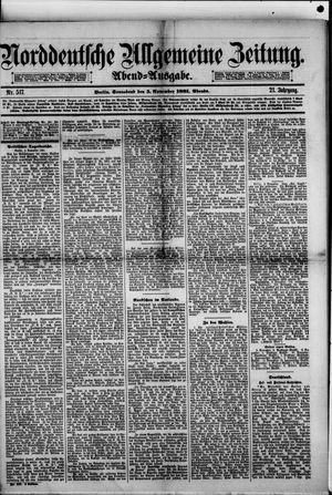 Norddeutsche allgemeine Zeitung vom 05.11.1881