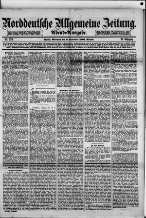 Norddeutsche allgemeine Zeitung vom 09.11.1881