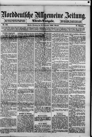 Norddeutsche allgemeine Zeitung vom 15.11.1881