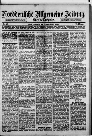 Norddeutsche allgemeine Zeitung vom 29.11.1881