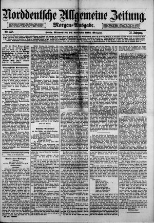 Norddeutsche allgemeine Zeitung vom 30.11.1881