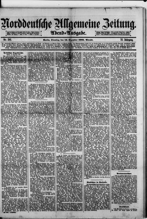 Norddeutsche allgemeine Zeitung vom 13.12.1881