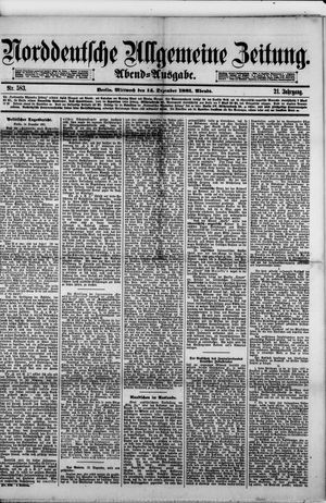 Norddeutsche allgemeine Zeitung vom 14.12.1881