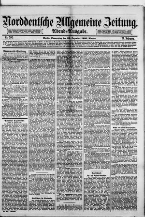 Norddeutsche allgemeine Zeitung vom 22.12.1881