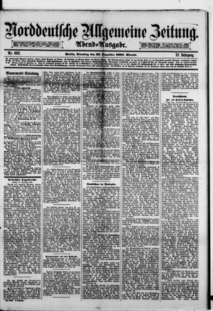 Norddeutsche allgemeine Zeitung vom 27.12.1881