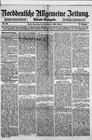 Norddeutsche allgemeine Zeitung vom 29.12.1881