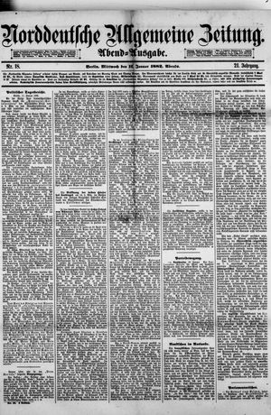 Norddeutsche allgemeine Zeitung vom 11.01.1882