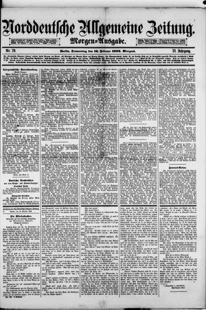 Norddeutsche allgemeine Zeitung on Feb 16, 1882