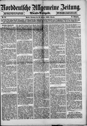 Norddeutsche allgemeine Zeitung on Feb 21, 1882