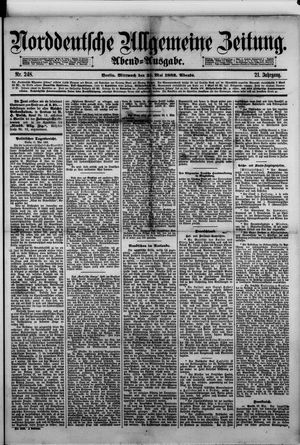Norddeutsche allgemeine Zeitung on May 31, 1882