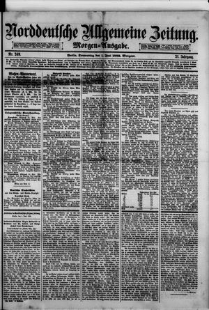 Norddeutsche allgemeine Zeitung vom 01.06.1882