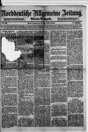 Norddeutsche allgemeine Zeitung on Jun 27, 1882