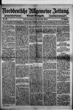 Norddeutsche allgemeine Zeitung vom 29.06.1882