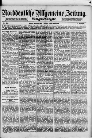 Norddeutsche allgemeine Zeitung on Aug 1, 1882