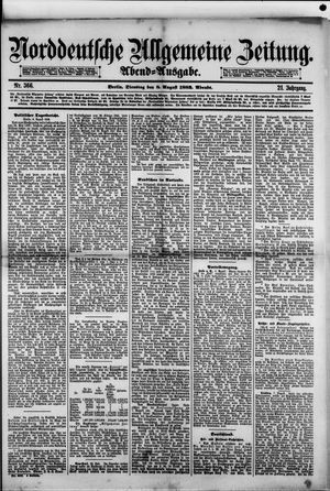 Norddeutsche allgemeine Zeitung vom 08.08.1882