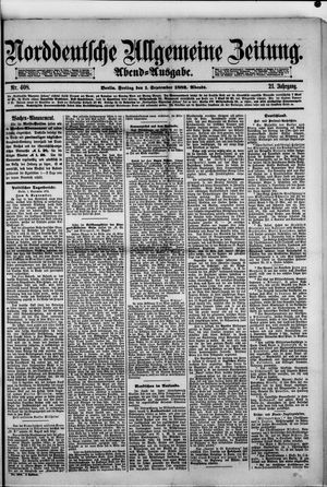 Norddeutsche allgemeine Zeitung vom 01.09.1882