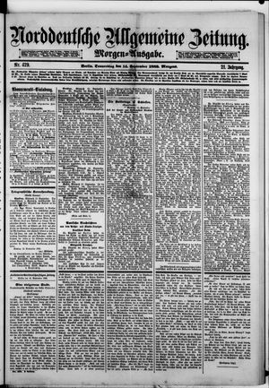 Norddeutsche allgemeine Zeitung on Sep 14, 1882