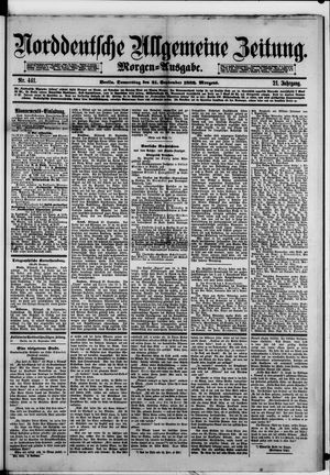 Norddeutsche allgemeine Zeitung on Sep 21, 1882