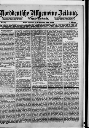 Norddeutsche allgemeine Zeitung on Sep 21, 1882