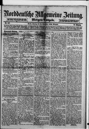 Norddeutsche allgemeine Zeitung vom 24.09.1882