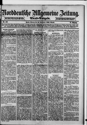 Norddeutsche allgemeine Zeitung on Sep 25, 1882