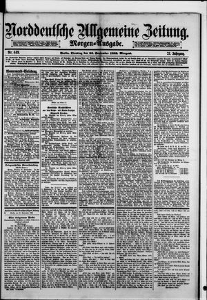 Norddeutsche allgemeine Zeitung vom 26.09.1882