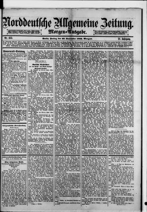 Norddeutsche allgemeine Zeitung vom 29.09.1882