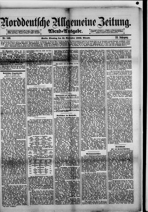 Norddeutsche allgemeine Zeitung vom 21.11.1882
