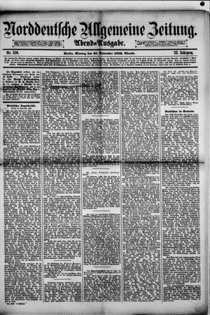 Norddeutsche allgemeine Zeitung vom 27.11.1882